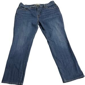 Levis 505 Womens Jeans Size 14 Blue Straight Leg Mid Rise Denim Jeans Zip Fly